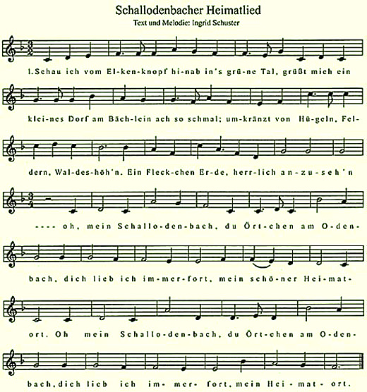 Noten Schallodenbacher Heimatlied