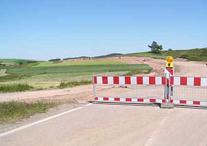 Sperrung der Landstra�e zwischen Schallodenbach und Schneckenhausen